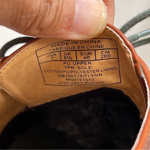 PENGUIN WAYLON OXFORDS LEATHER BUSINESS DRESS SHOES MENS Brown SZ 7 - Picture 11 of 13